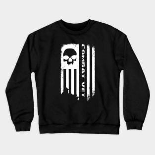 Skull Combat Veteran Flag Crewneck Sweatshirt